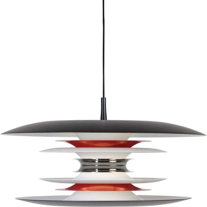 Belid Diablo Hanglamp Ø50 - Matzwart/Glanzend Rood