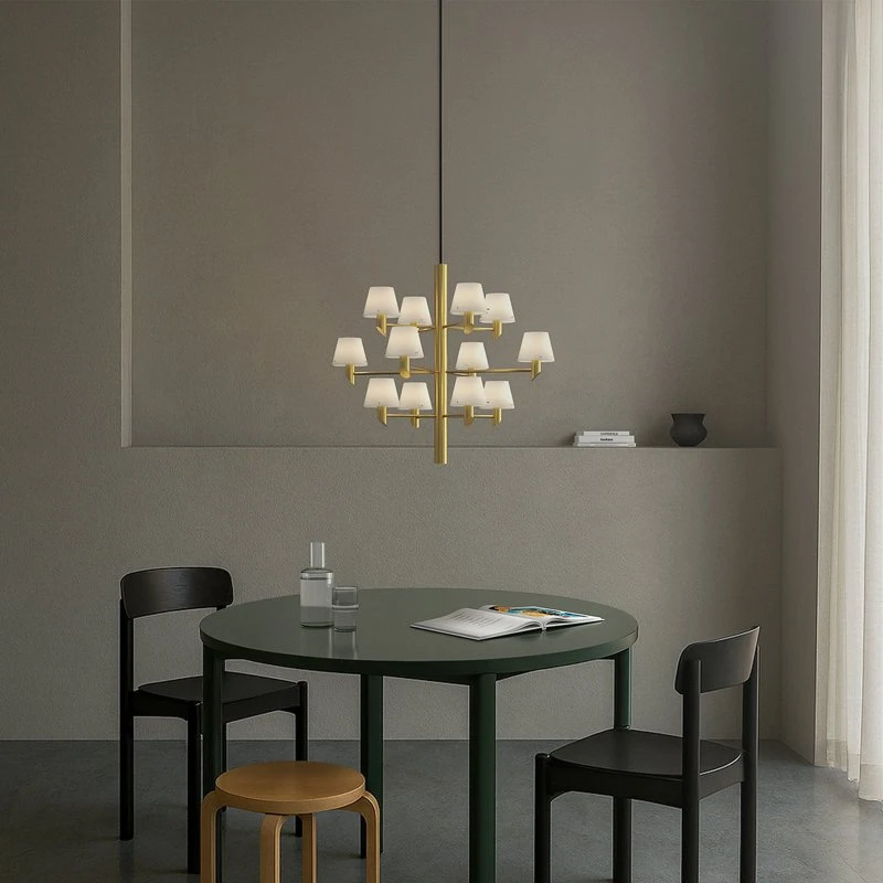 Herstal Gil kroonluchter - Messing - Ø 67 cm - 12-lampen