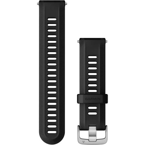 Garmin Forerunner 955 Horlogebandje 22mm Silicone met Zilveren Gesp