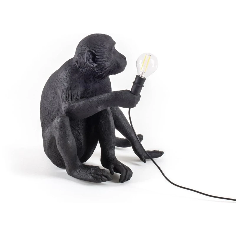 Seletti Monkey Sitting Buiten Tafellamp Zwart