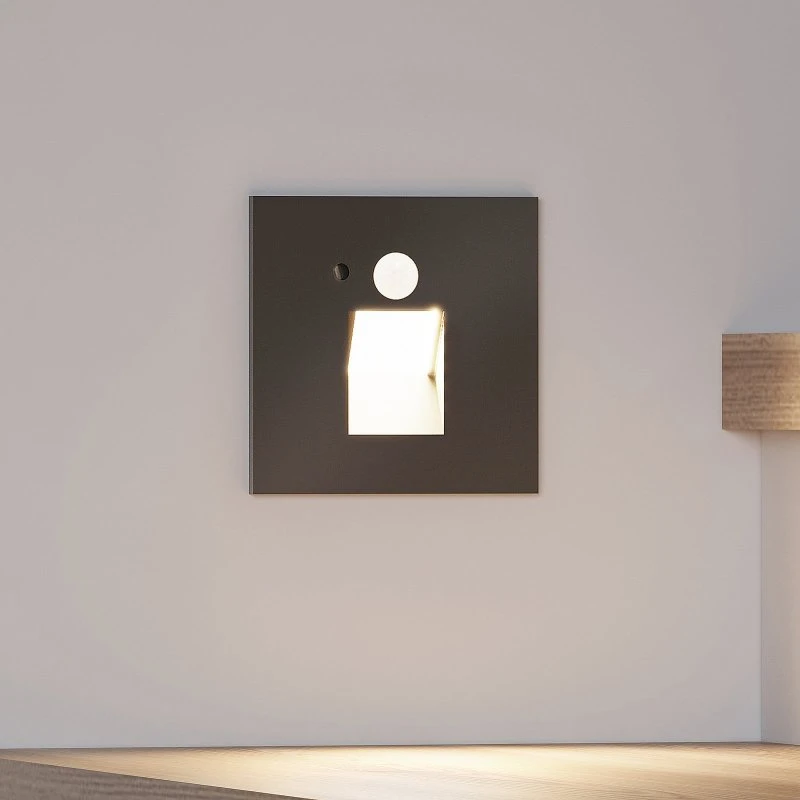 Arcchio Neru Square LED Inbouw Wandverlichting met Sensor - Zwart