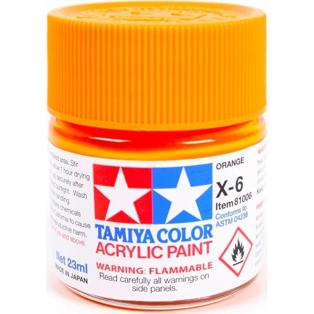 Tamiya X-6 Oranje 23 ml Acrylverf Glans