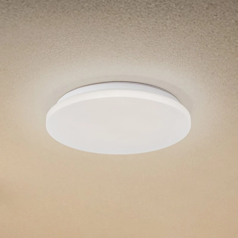 Lindby Kirkola LED Buitenplafondlamp, 4000K, Wit, Ø 34 cm