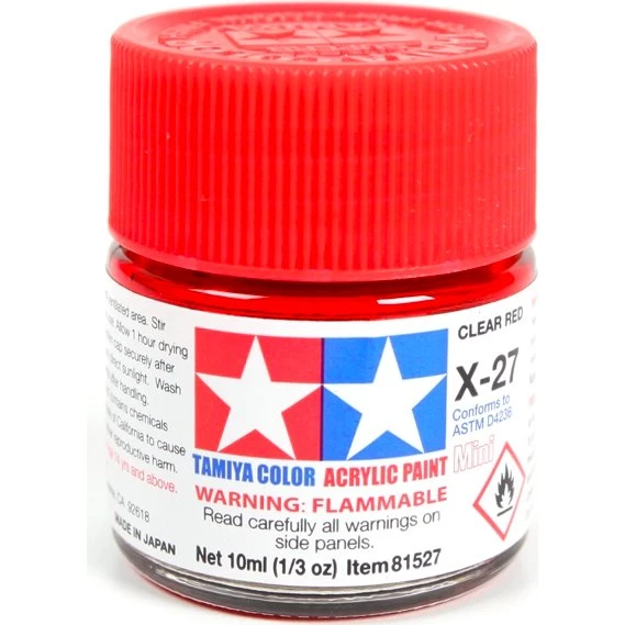 Tamiya X-27 Clear Red 23 ml Acrylverf