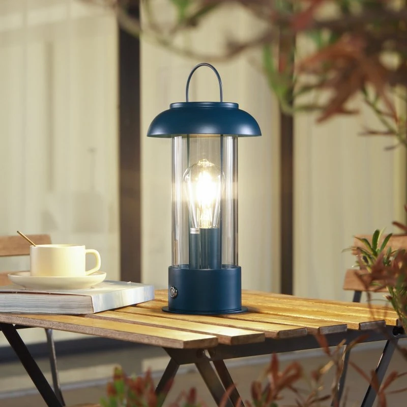 Lindby Yvette Oplaadbare Tafellamp - Blauw - IP44