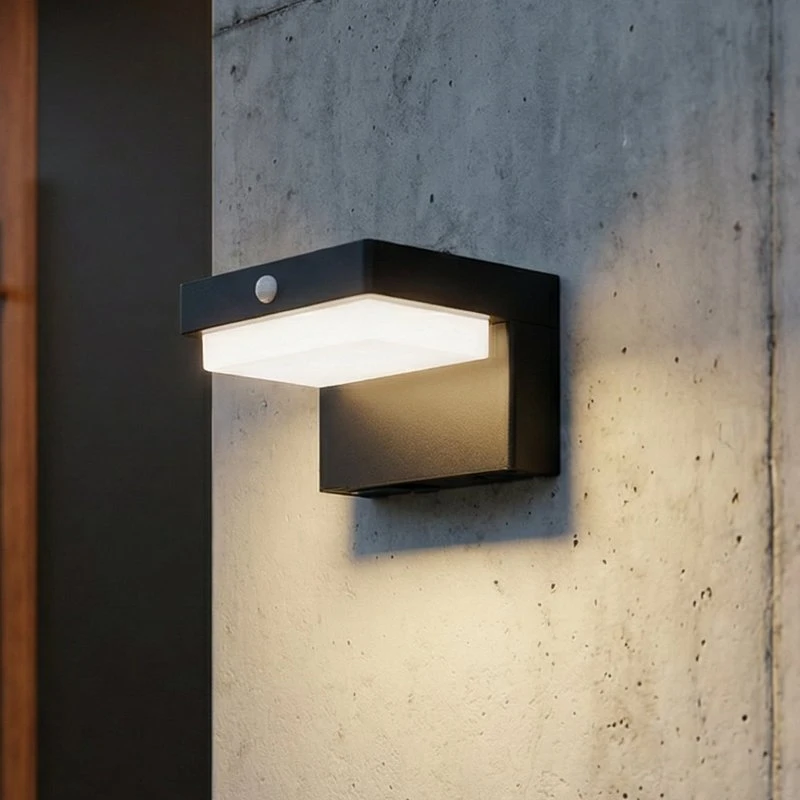 Lindby Eleazer LED Zonnecel Wandlamp met Sensor - Zwart