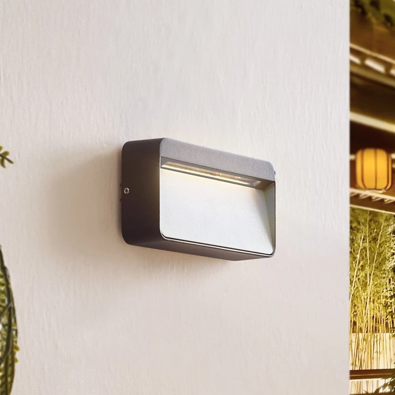 Lucande Tiburia LED Buiten Wandlamp - Zwart Aluminium