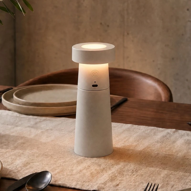 Lucande Salt LED-zoutstrooier - Lichtgrijs - Accu - IP44