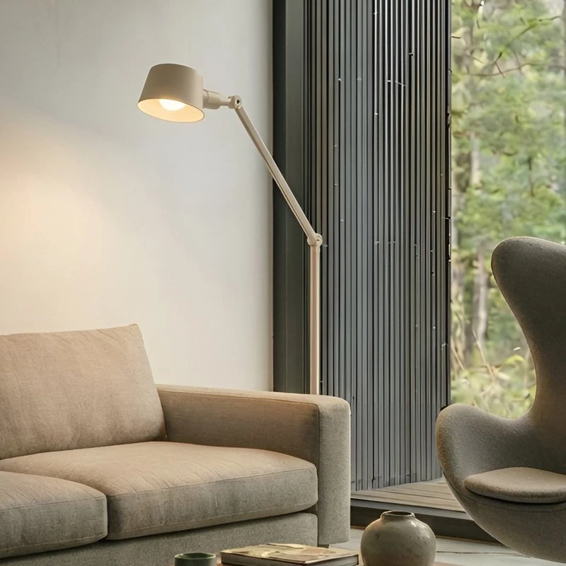 Lucande Vloerlamp Silka, 173 cm, Beige, Verstelbaar, E27