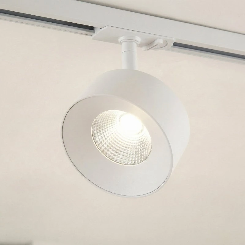 Lindby Linaro LED-railspot, wit, Ø 9,5 cm, 3000K