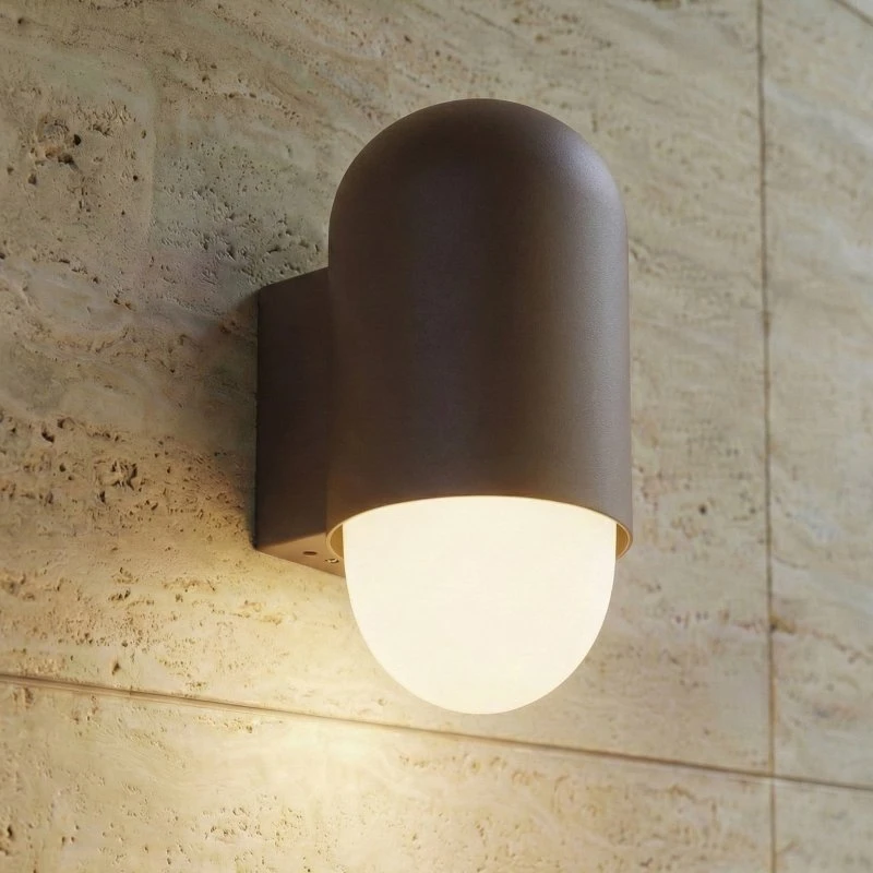 Lindby Pilva Buitenwandlamp - Bruin - Aluminium - IP44