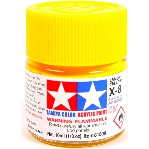Tamiya X-8 Citroengeel Glanzend 23 ml Acrylverf