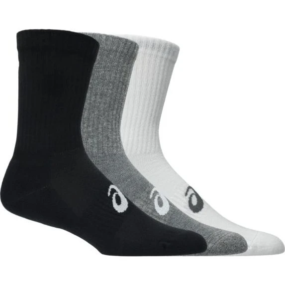 ASICS Crew Sokken 3-Pack - Wit, Zwart, Grijs - Maat M
