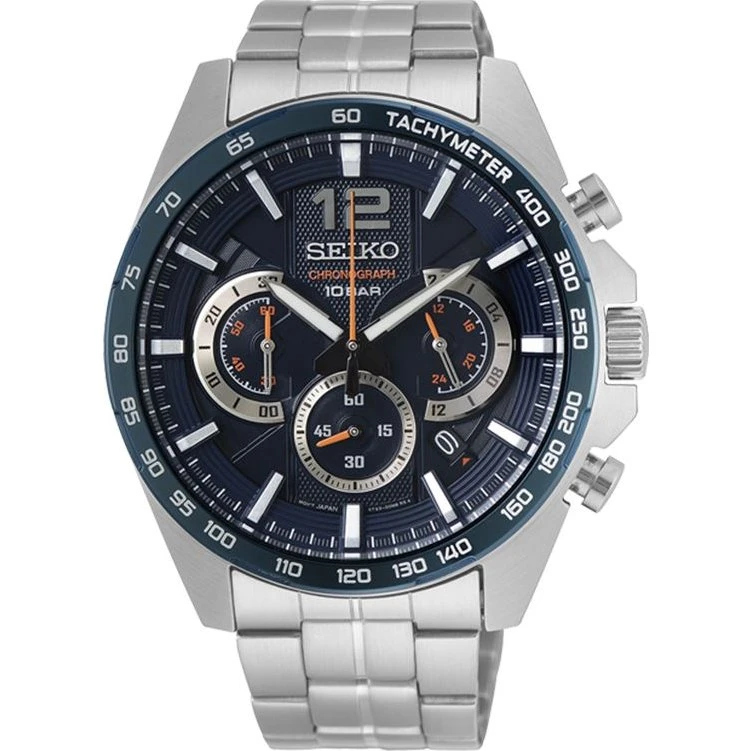 Seiko Basic SSB345P1 herenhorloge blauw (staal)