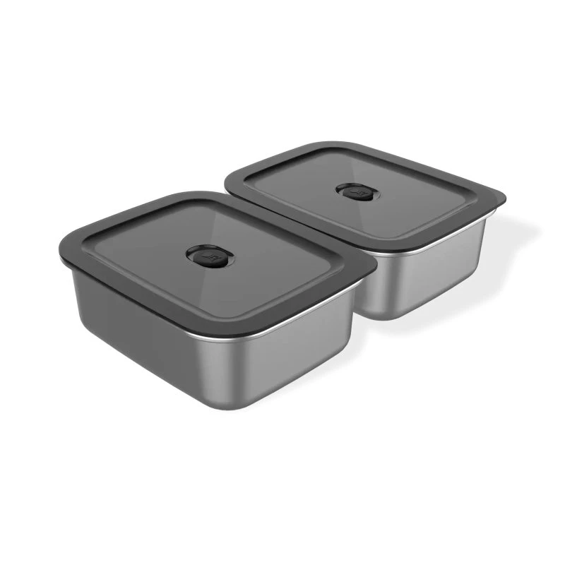 Weber Works Prep Containers Set van 2, 1,8 liter, roestvrij staal