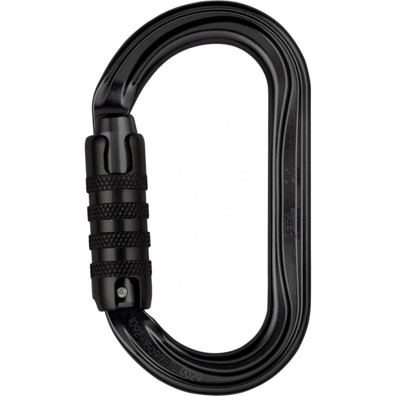 Petzl OK Triact-Lock Zwart, Ovale Karabiner