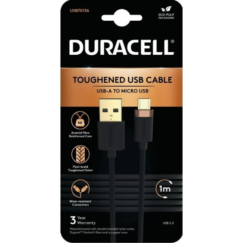 Duracell USB7013A USB-kabel - Zwart