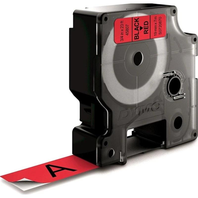 Dymo LabelManager D1 Labeltape Polyester 19mm - Zwart op Rood
