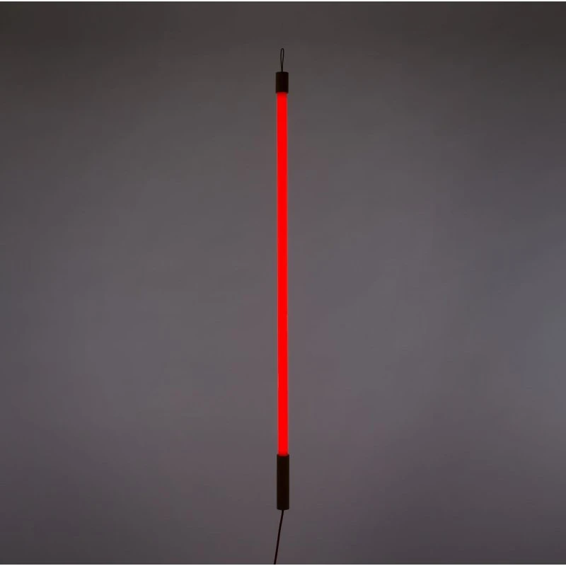 Seletti Linea LED Lamp Rood - Design Glas met Houten Details
