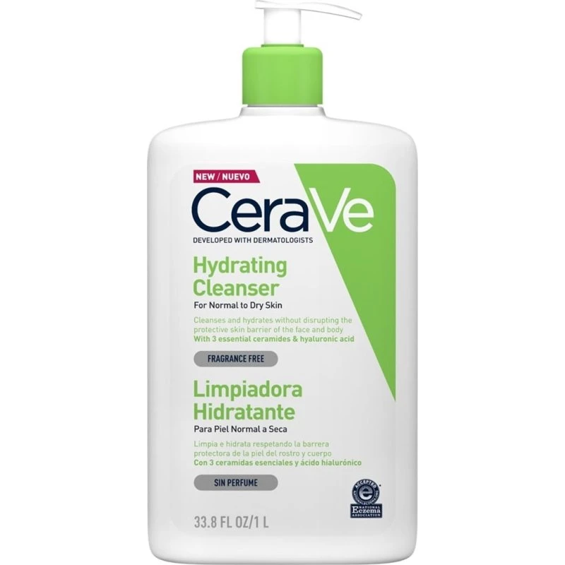CeraVe Hydraterende Reinigingscrème 1L voor Normale tot Droge Huid