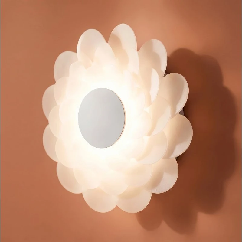 Lucande Bloem LED Wandlamp - Wit, Ø 40 cm, 3-traps dimbaar