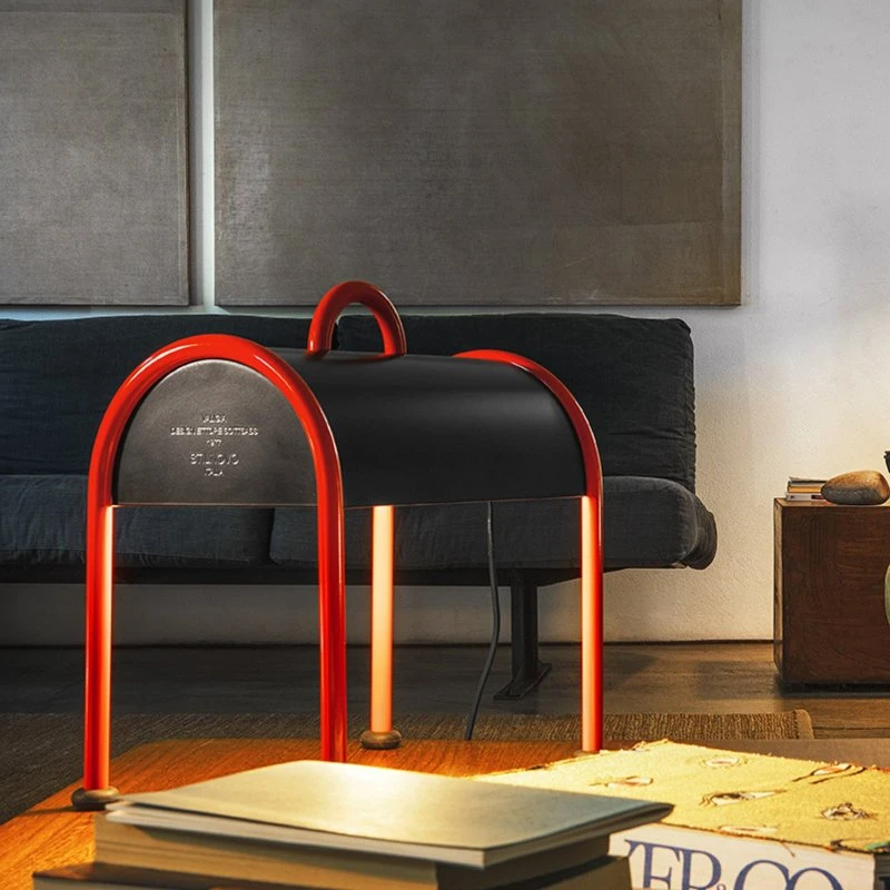 Stilnovo Valigia LED-tafel- en staande lamp - Rood/Zwart