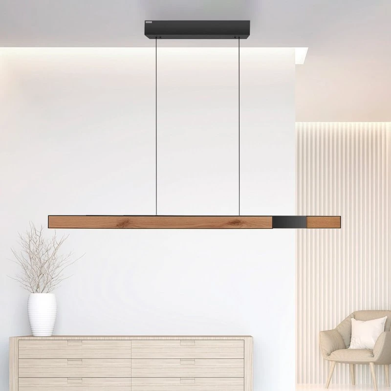 Paul Neuhaus Moto-Rise LED hanglamp - Eiken/Zwart - CCT