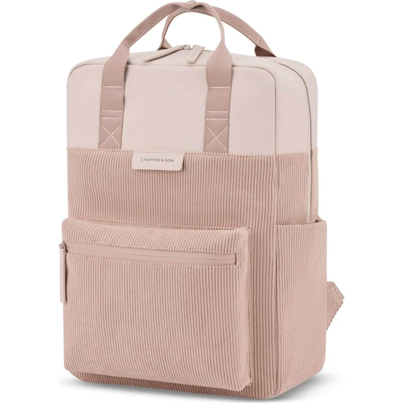 Kapten & Son Bergen Pro Cord 15-inch Laptop Rugzak Rose Clay
