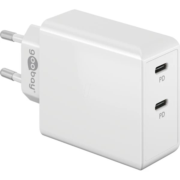 Goobay Dual USB-C PD 36 W Snellader Wit
