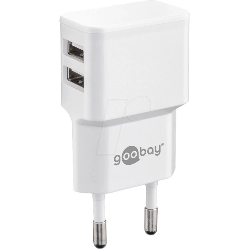 Goobay USB-A Dual Oplader 12W Wit