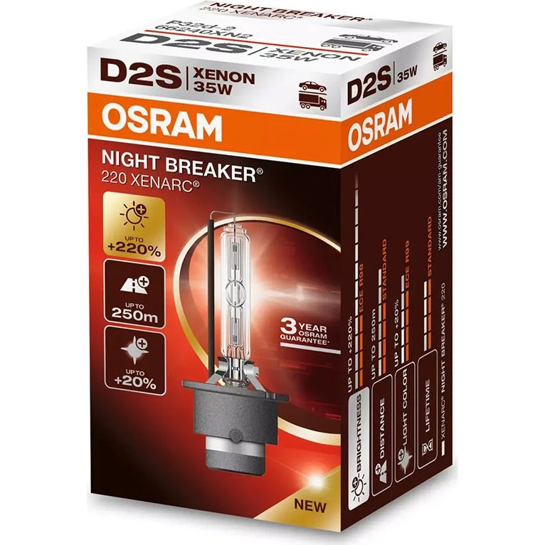 Osram D2S Xenon Lamp 35W Night Breaker 220 P32d-2