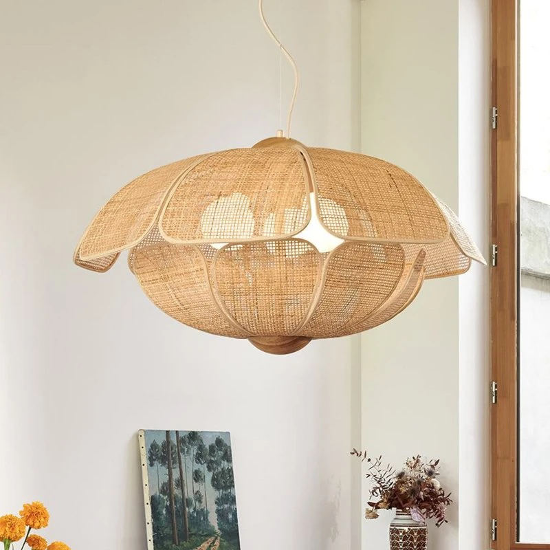 MARKET SET hanglamp Coquillage, 70 cm, rotan, naturel