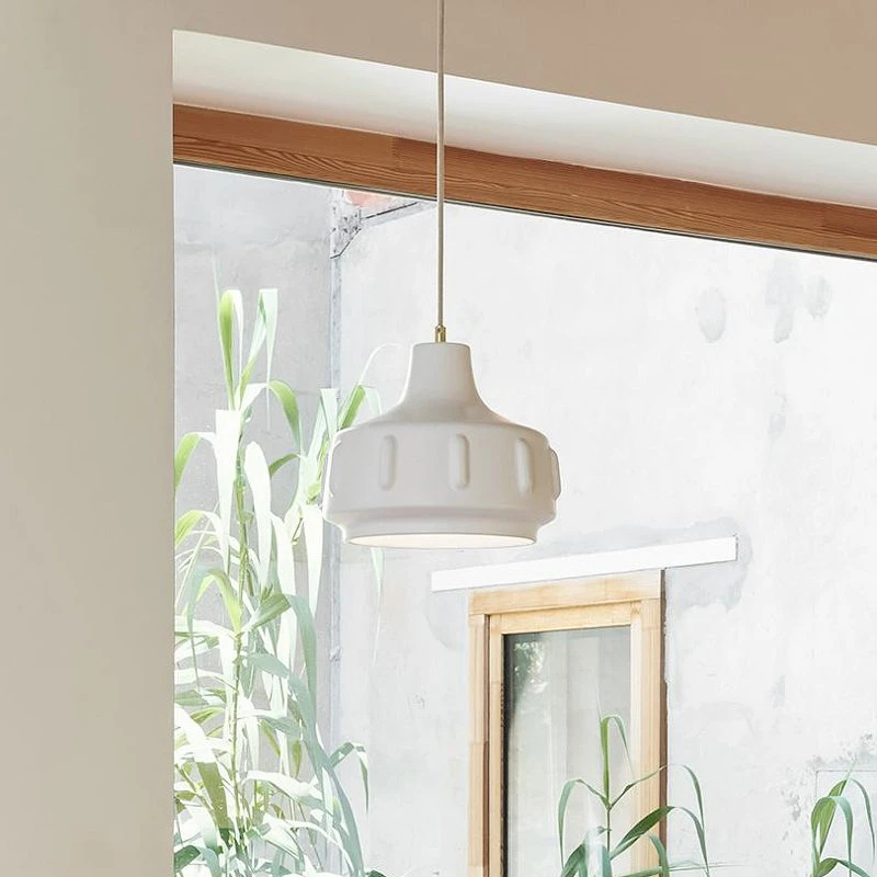 MARKET SET hanglamp Jimmy, Ø 25 cm, wit keramiek