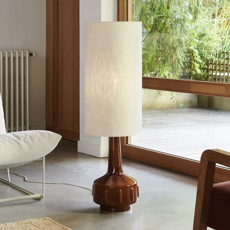 MARKET SET Jimmy vloerlamp, bruin/beige, 121 cm