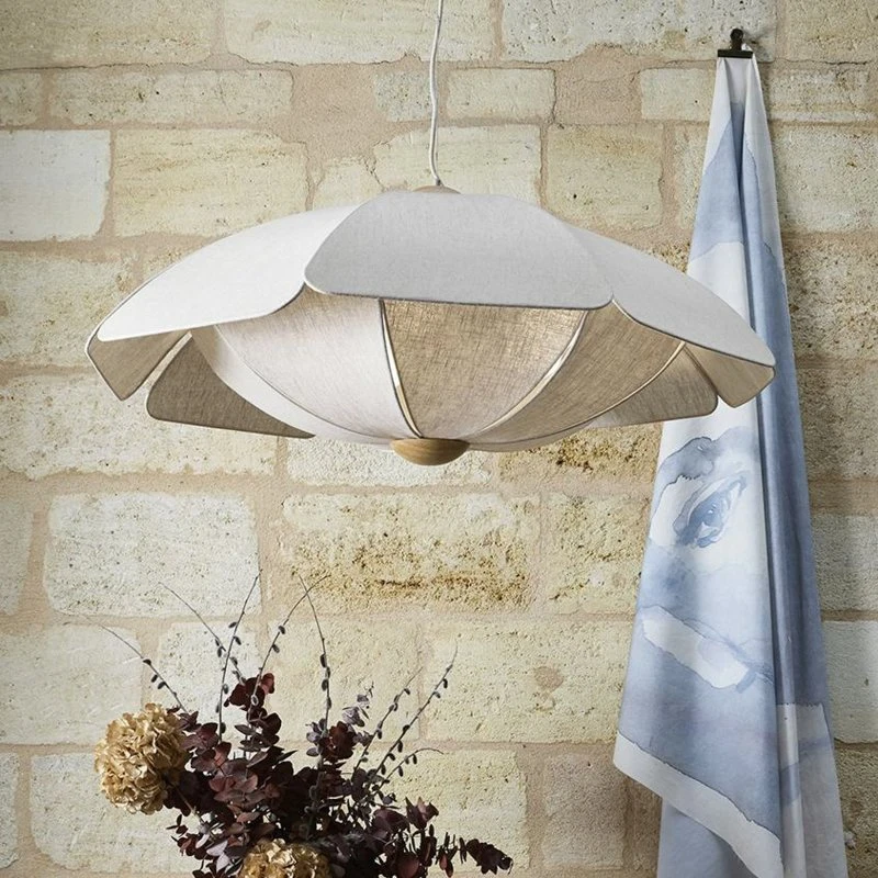 MARKET SET Coquillage hanglamp - 110 cm - Crèmekleurig Linnen