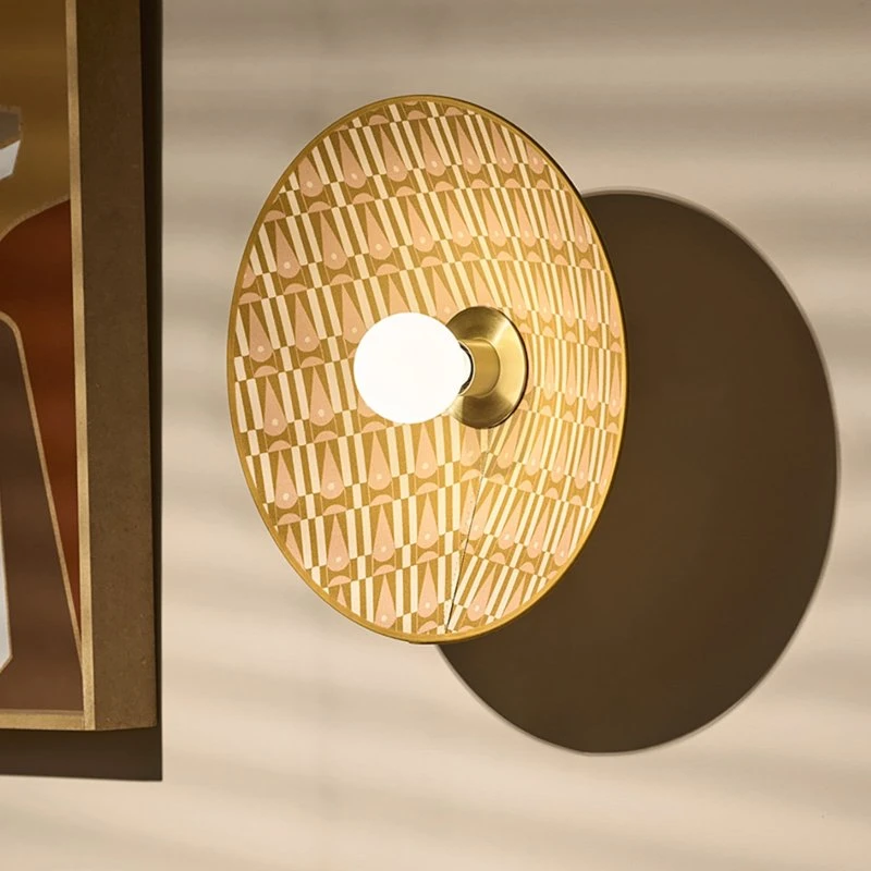 MARKET SET Wandlamp Gatsby Myra, Ø 40 cm, Crème/Lichtbruin