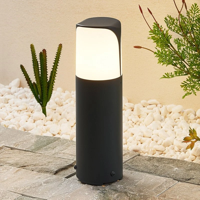 Lucande Paikea Sokkellamp - 30 cm - Antraciet Aluminium