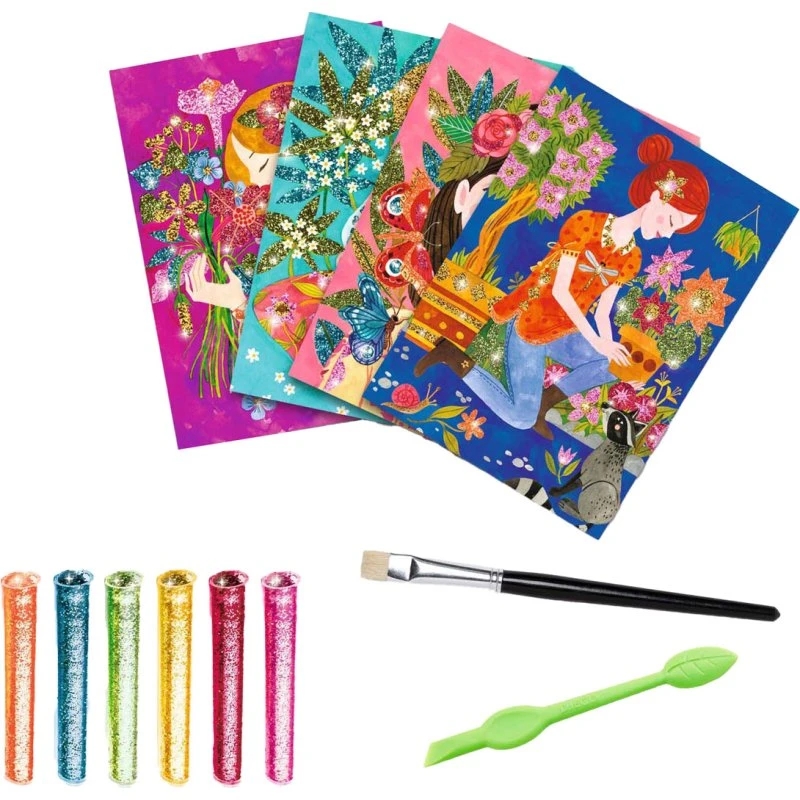 Djeco Glitters Bloemen - Schilderijen Versieren met Glitter