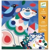 Djeco Schilderkaarten Beesten - 4 Tekeningen