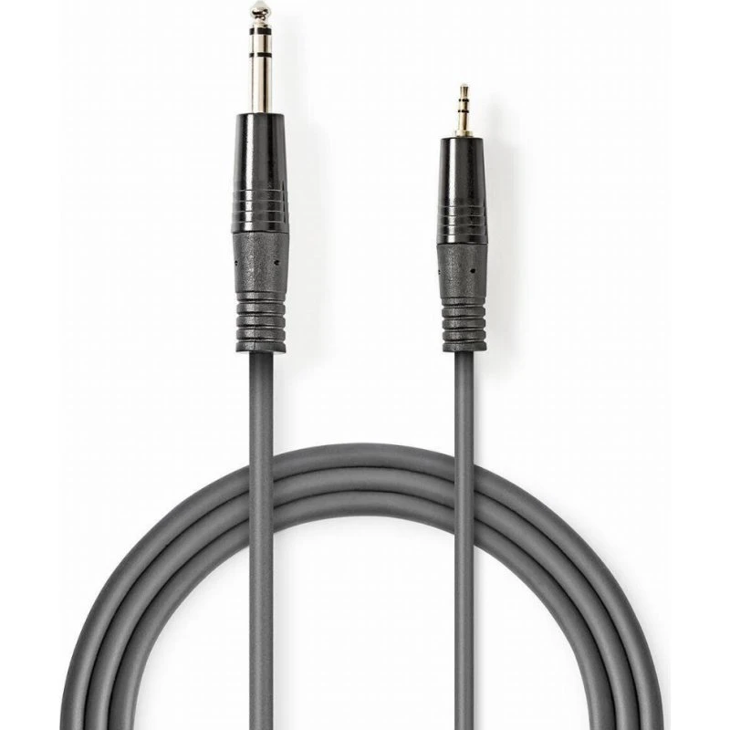Nedis 5 m Stereo Audiokabel 6,35 mm naar 3,5 mm Grijs