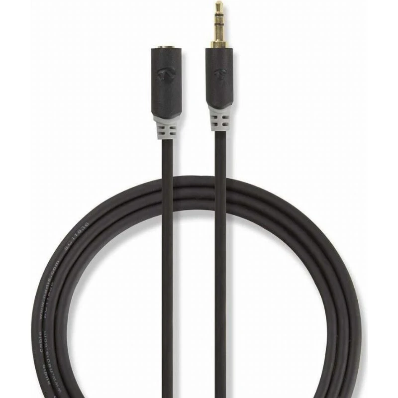 Nedis Audio Kabel 3,5 mm M - 3,5 mm V, 3 m, Antraciet