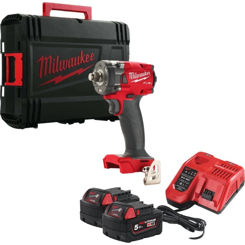 Milwaukee M18 FIW2F12-502X 1/2" Slagmoersleutel FUEL 339Nm 2x 5.0Ah