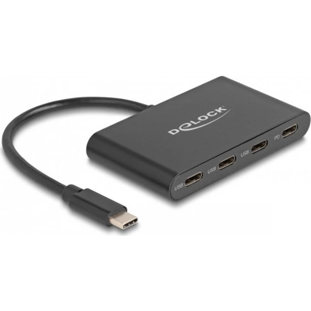 Delock USB-C Hub 3x USB-C + PD 100W