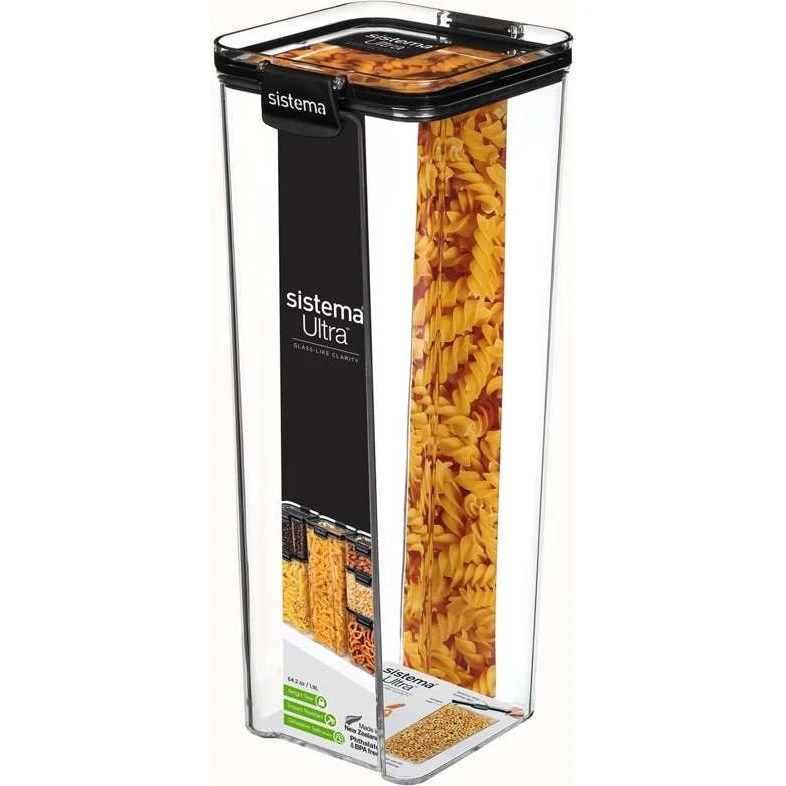 Sistema Ultra Voedselopslag 1,9L Zwart - Tritan - Vierkant