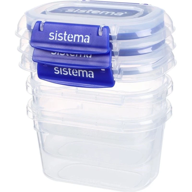 Sistema Klip It Plus Rechthoek 3-Pack 400ml Blauw