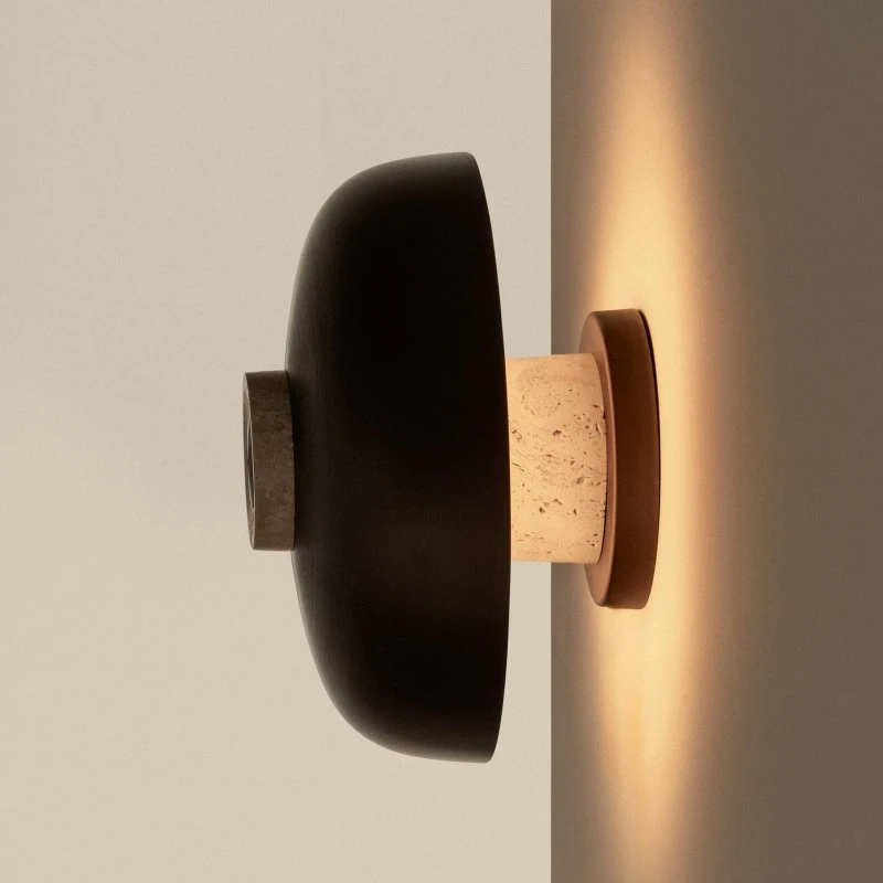 Audo Copenhagen Reverse LED wandlamp, zand/brons, Ø 24 cm