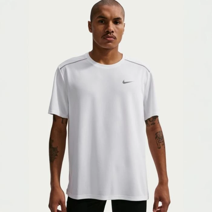Nike Dri-FIT Miler UV SS Tee Heren - Wit - XL