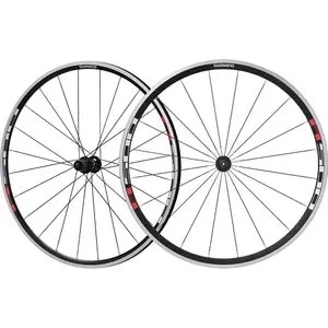 Shimano WH-R501 Aero Race Wielset Zwart/Rood