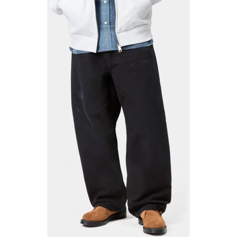 Carhartt WIP Brandon Straight Baggy Jeans Zwart Heren
