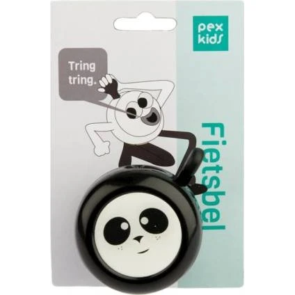 PexKids Fietsbel Panda Zwart-Wit 55mm